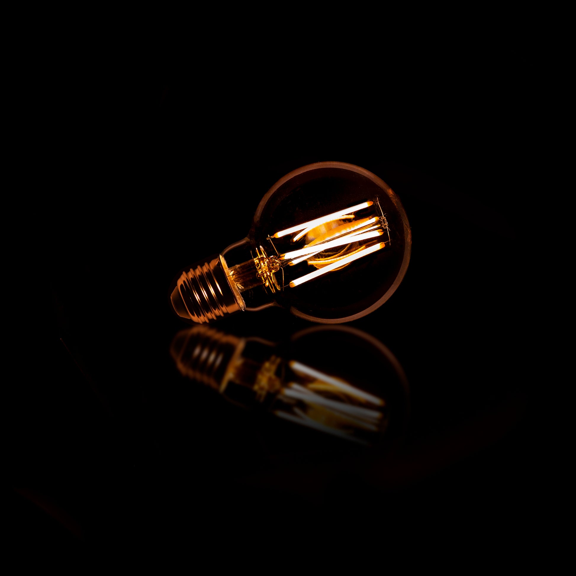 Lichtbron LED [G70] filament bol Ø7cm / Amber glas – afbeelding 2