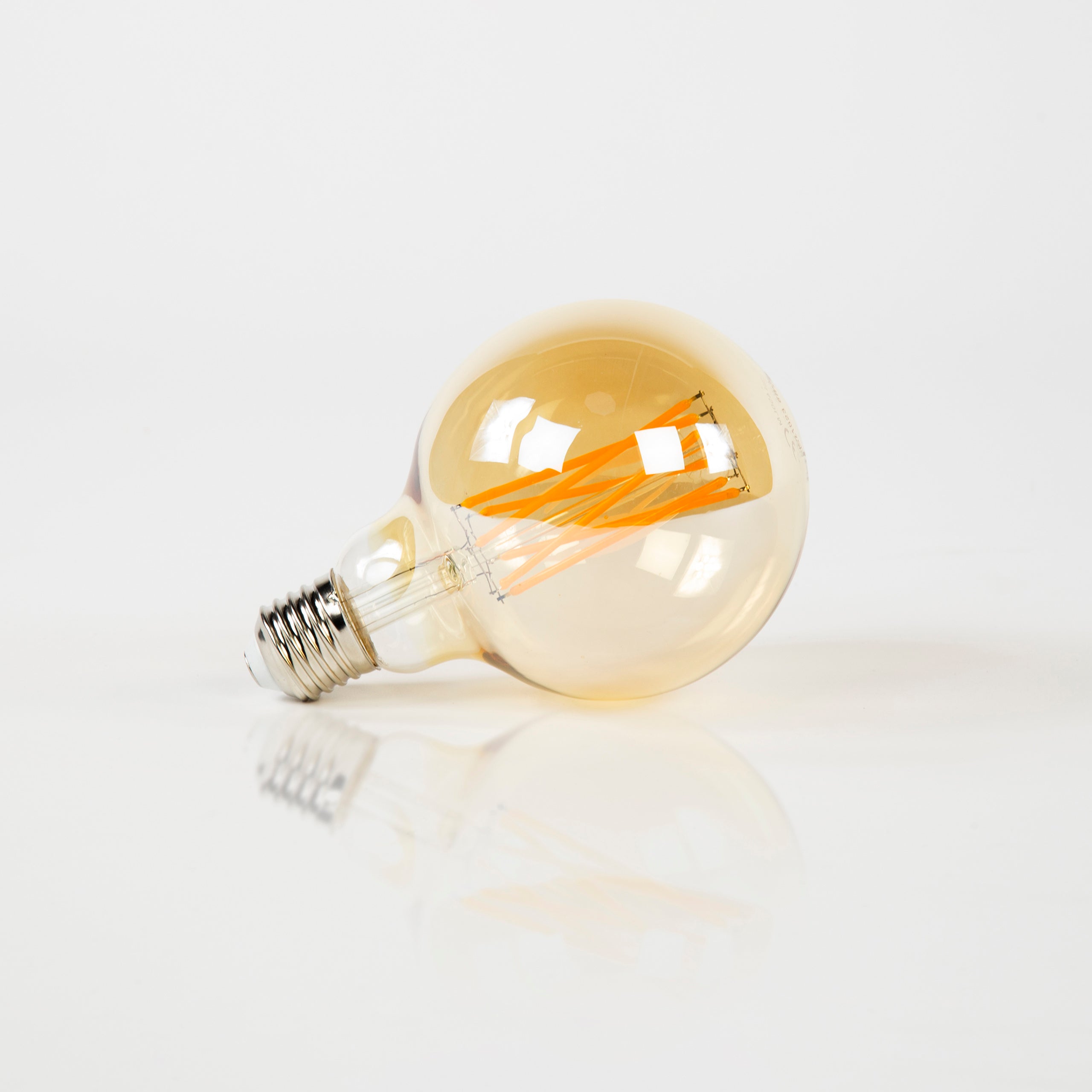 Lichtbron LED [G95] filament bol Ø9 5cm / Amber glas – afbeelding 1