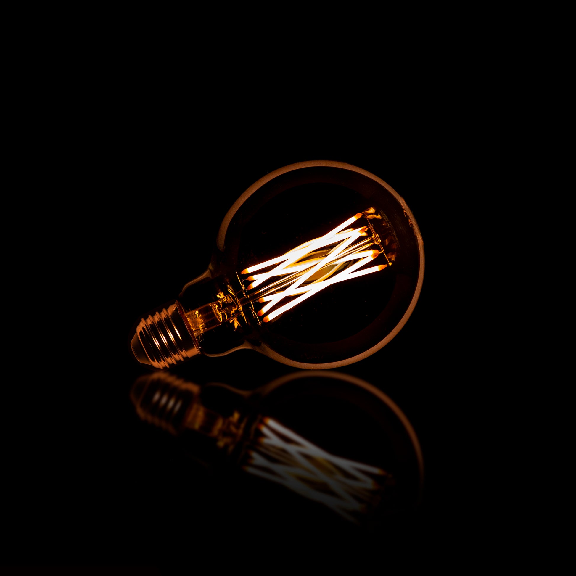 Lichtbron LED [G95] filament bol Ø9 5cm / Amber glas – afbeelding 2