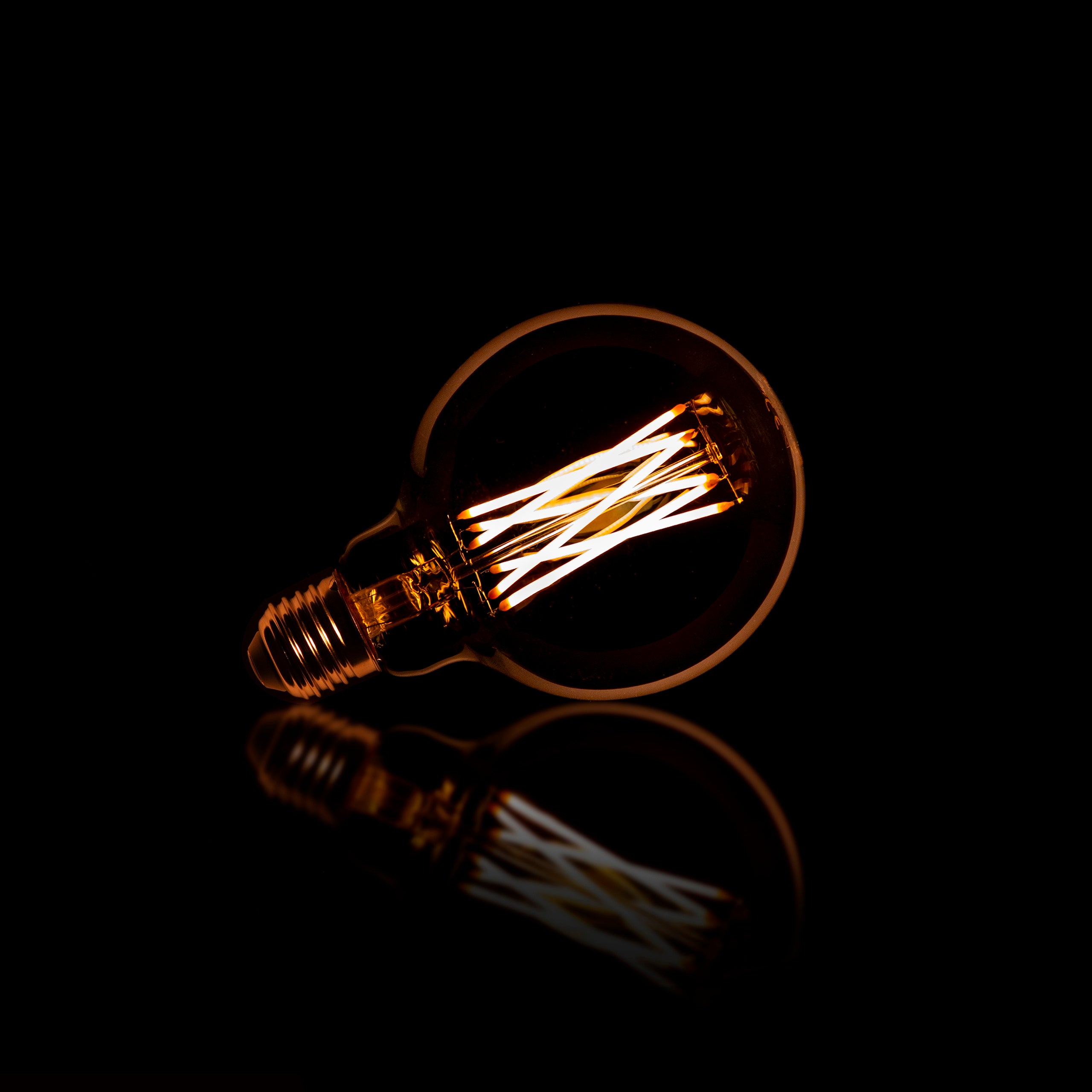 Lichtbron LED [G95] filament bol Ø9 5cm / Amber glas – afbeelding 2