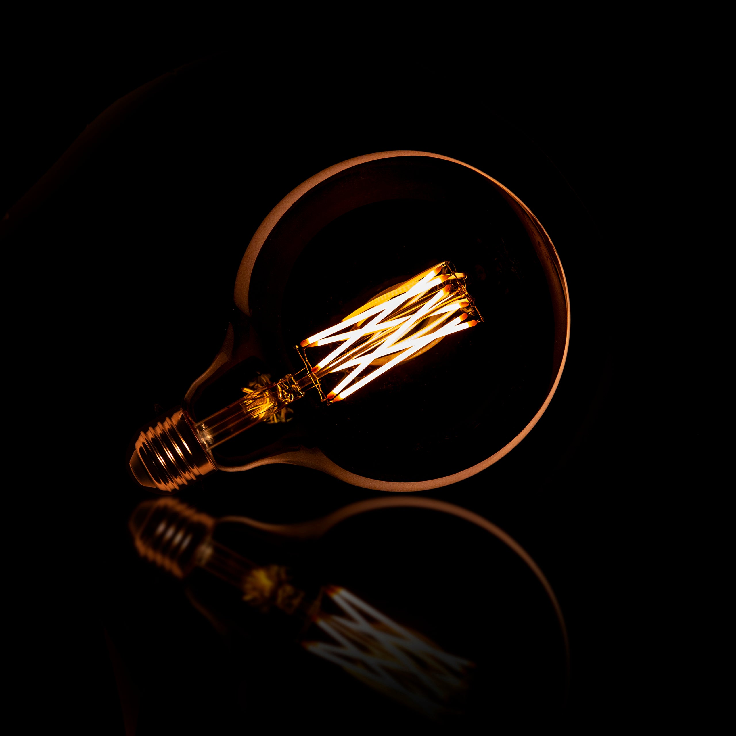 Lichtbron LED [G125] filament bol Ø12 5cm / Amber glas – afbeelding 2