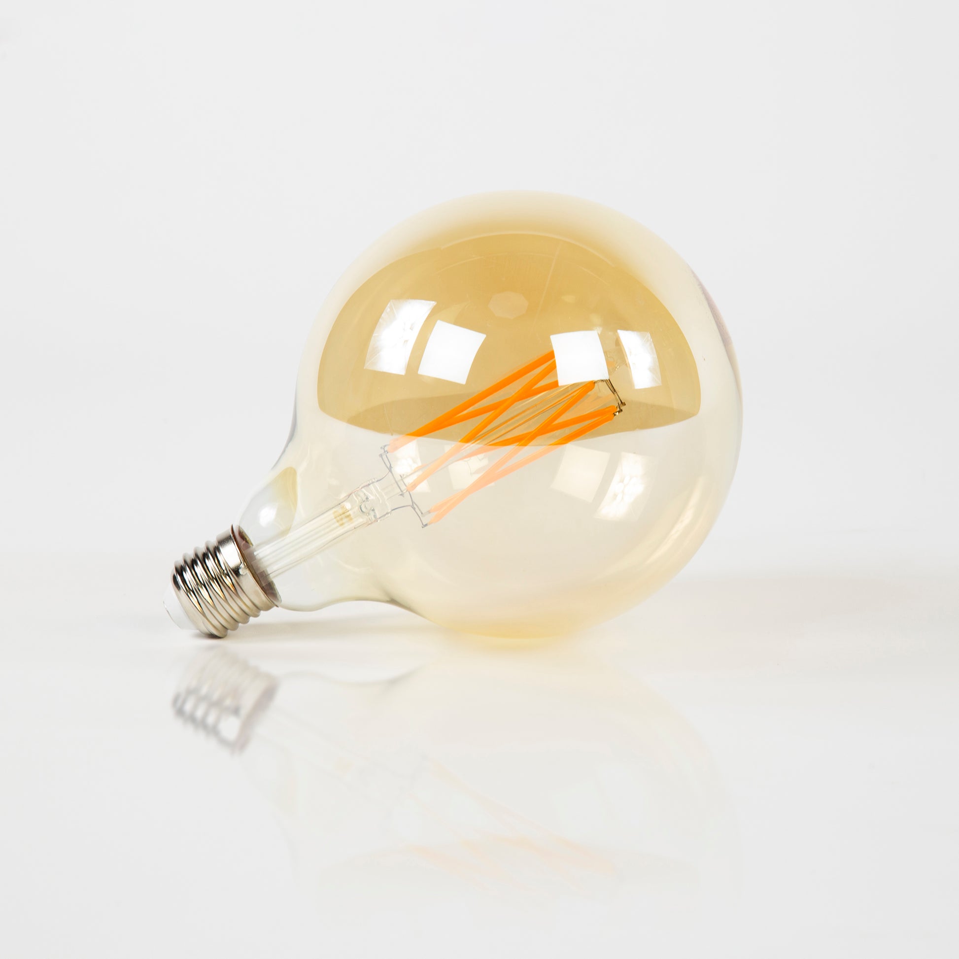 Lichtbron LED [G125] filament bol Ø12 5cm / Amber glas – afbeelding 3