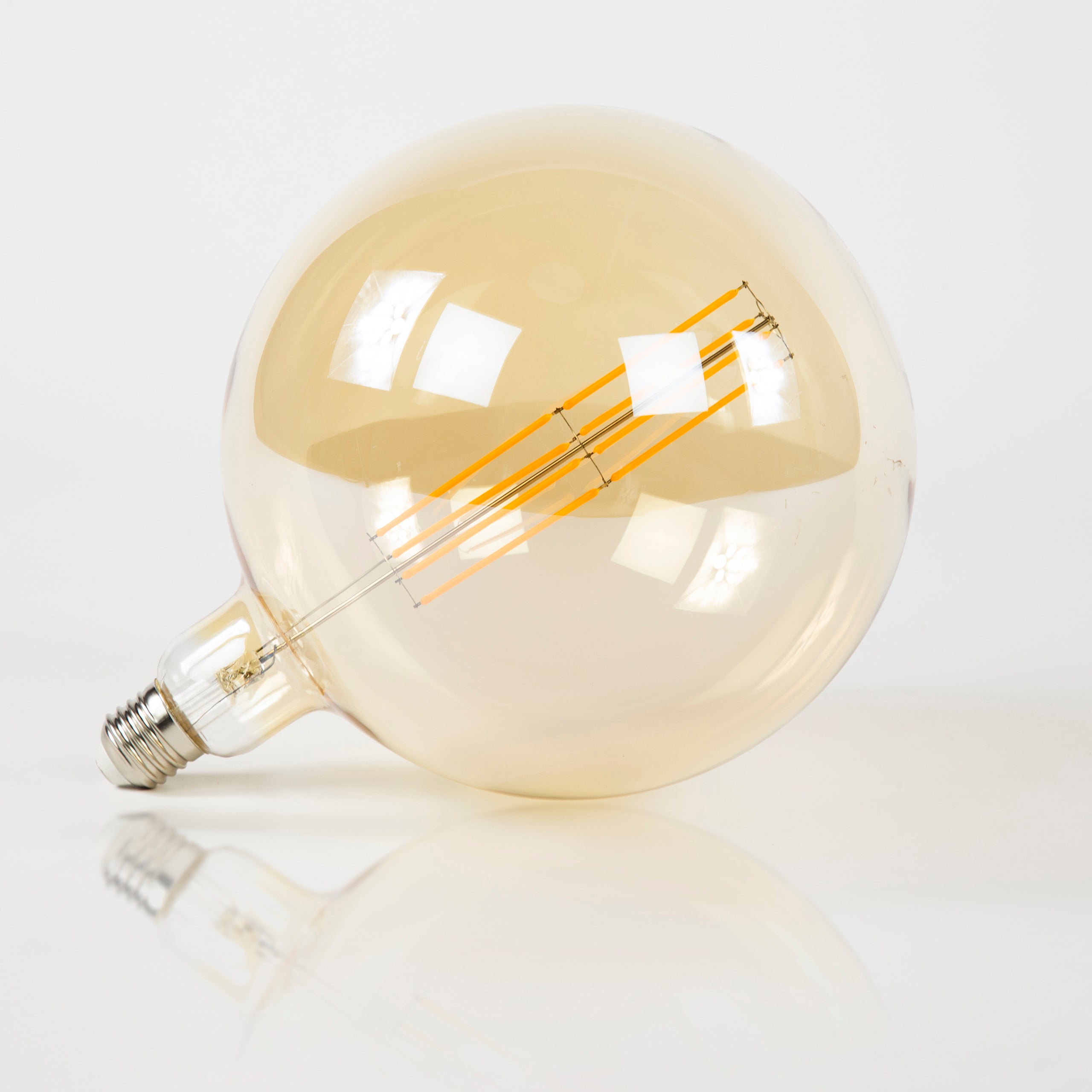 Lichtbron LED [G200] filament bol Ø20cm / Amber glas – afbeelding 1