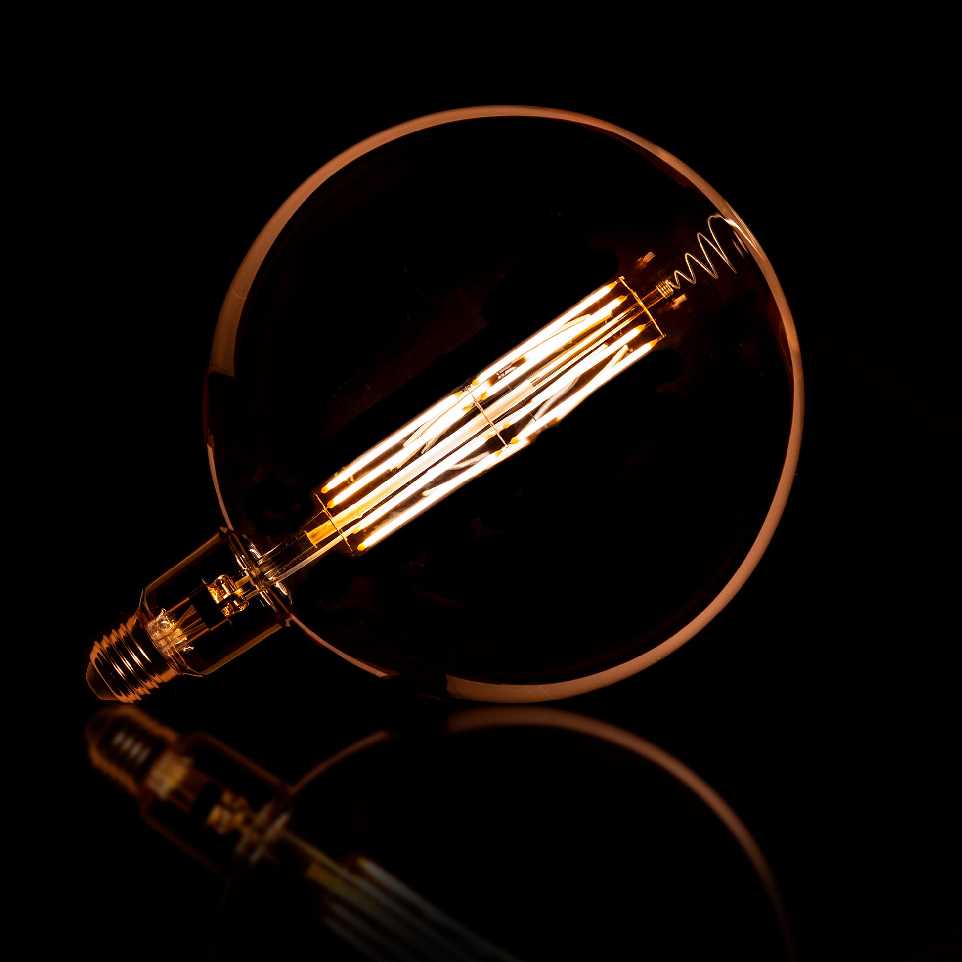 Lichtbron LED [G200] filament bol Ø20cm / Amber glas – afbeelding 2