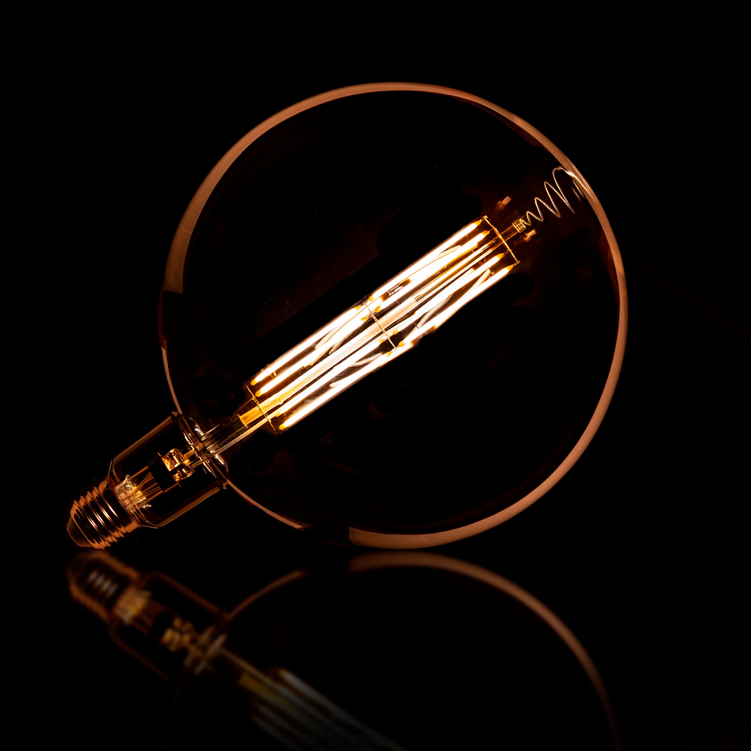 Lichtbron LED [G200] filament bol Ø20cm / Amber glas – afbeelding 2