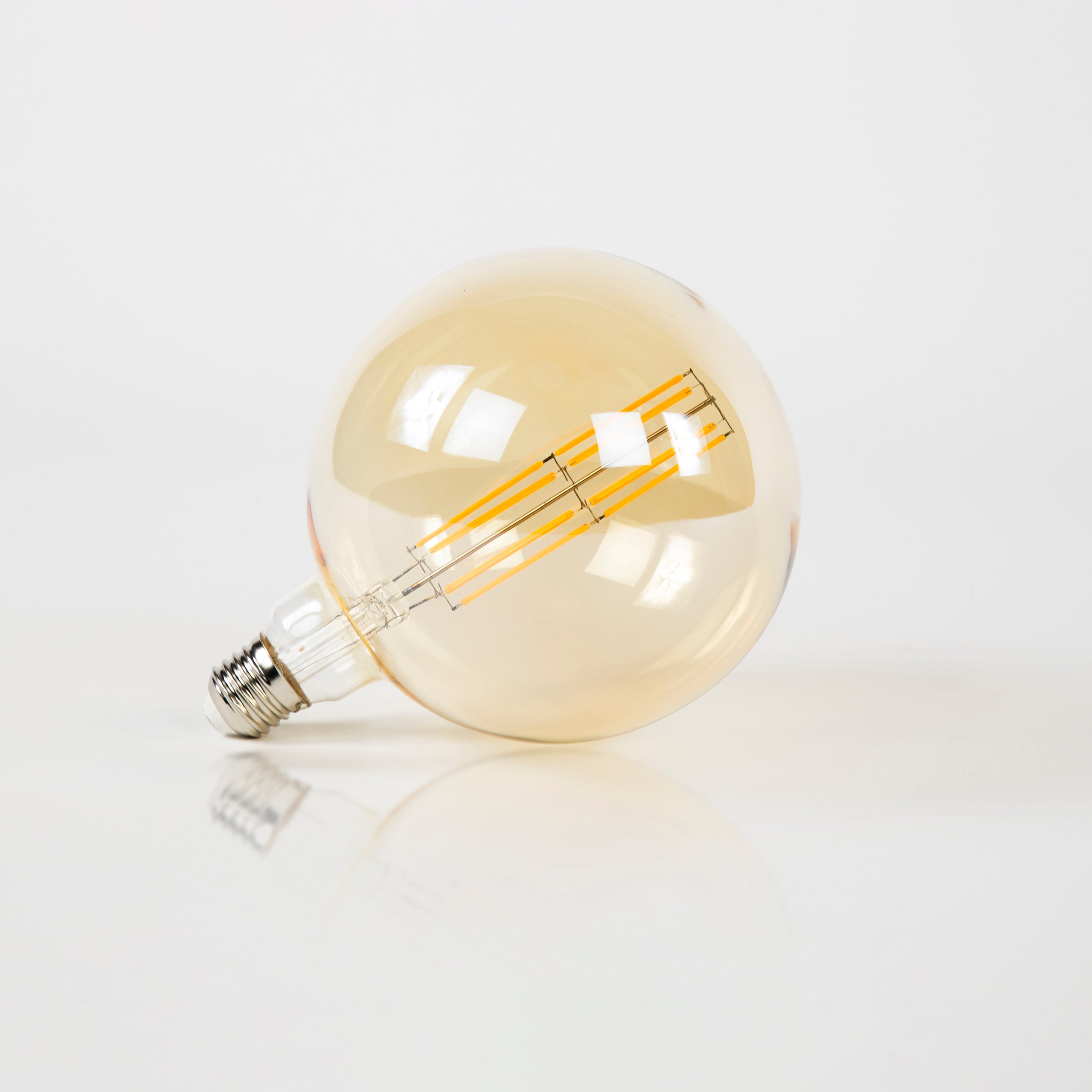 Lichtbron LED [G150] filament bol Ø15cm / Amber glas – afbeelding 1