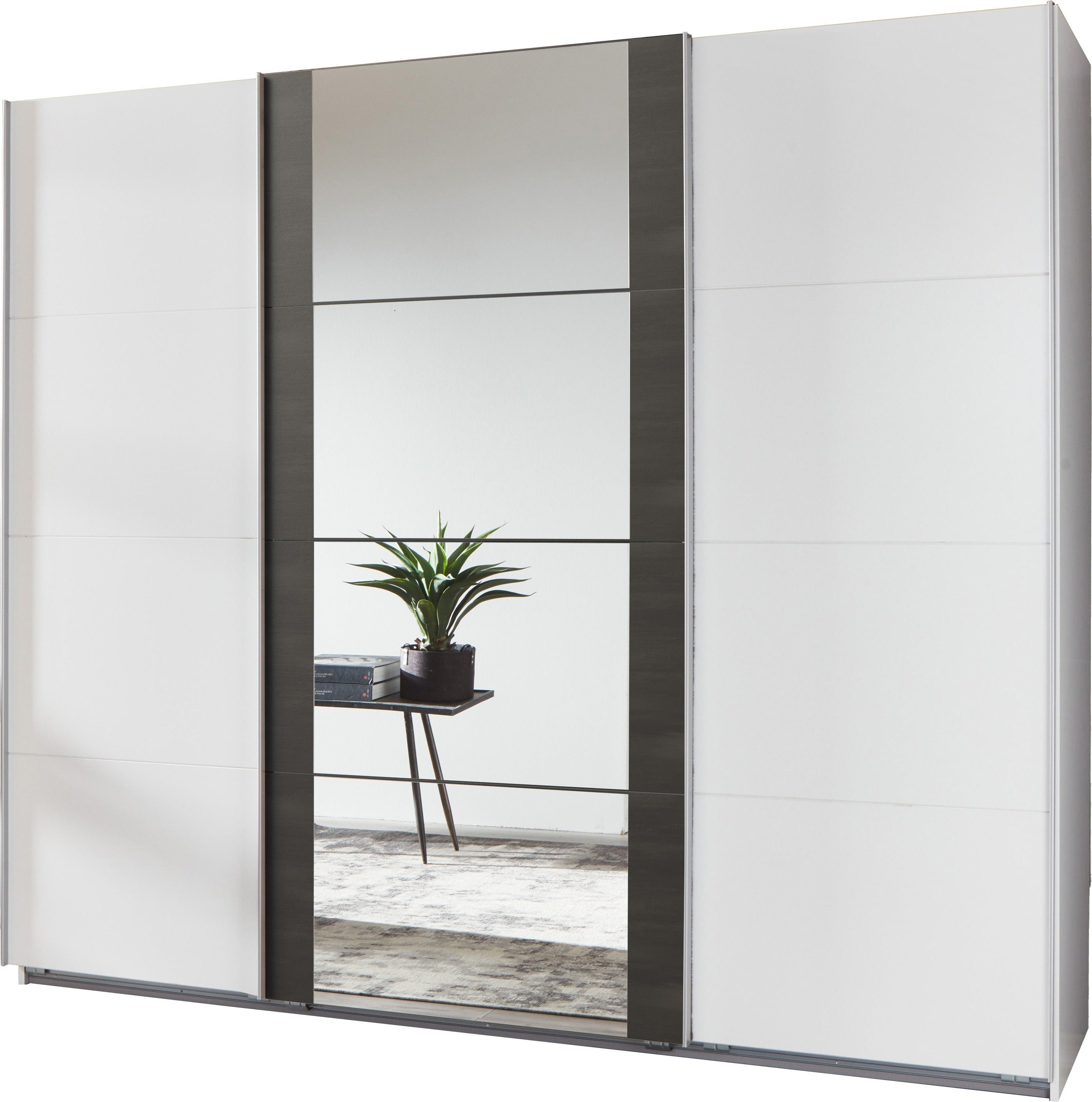 Kleerkast Berlijn - Wit en Antraciet