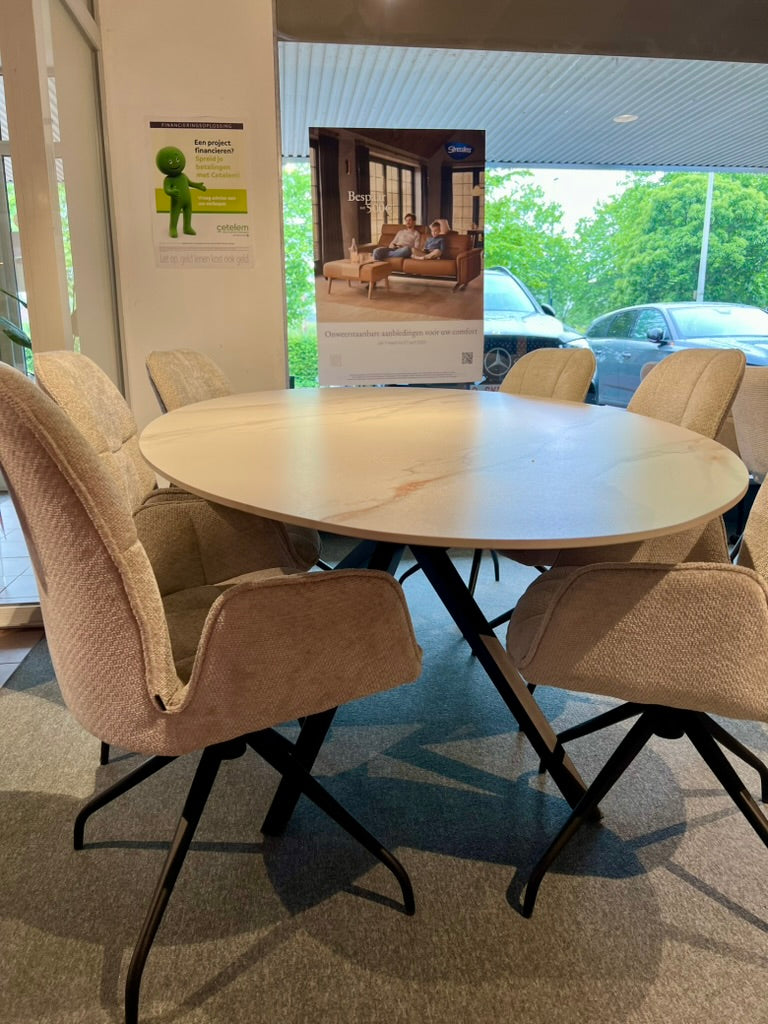 Keramische Tafel 240cm Ovaal - Wit keramiek