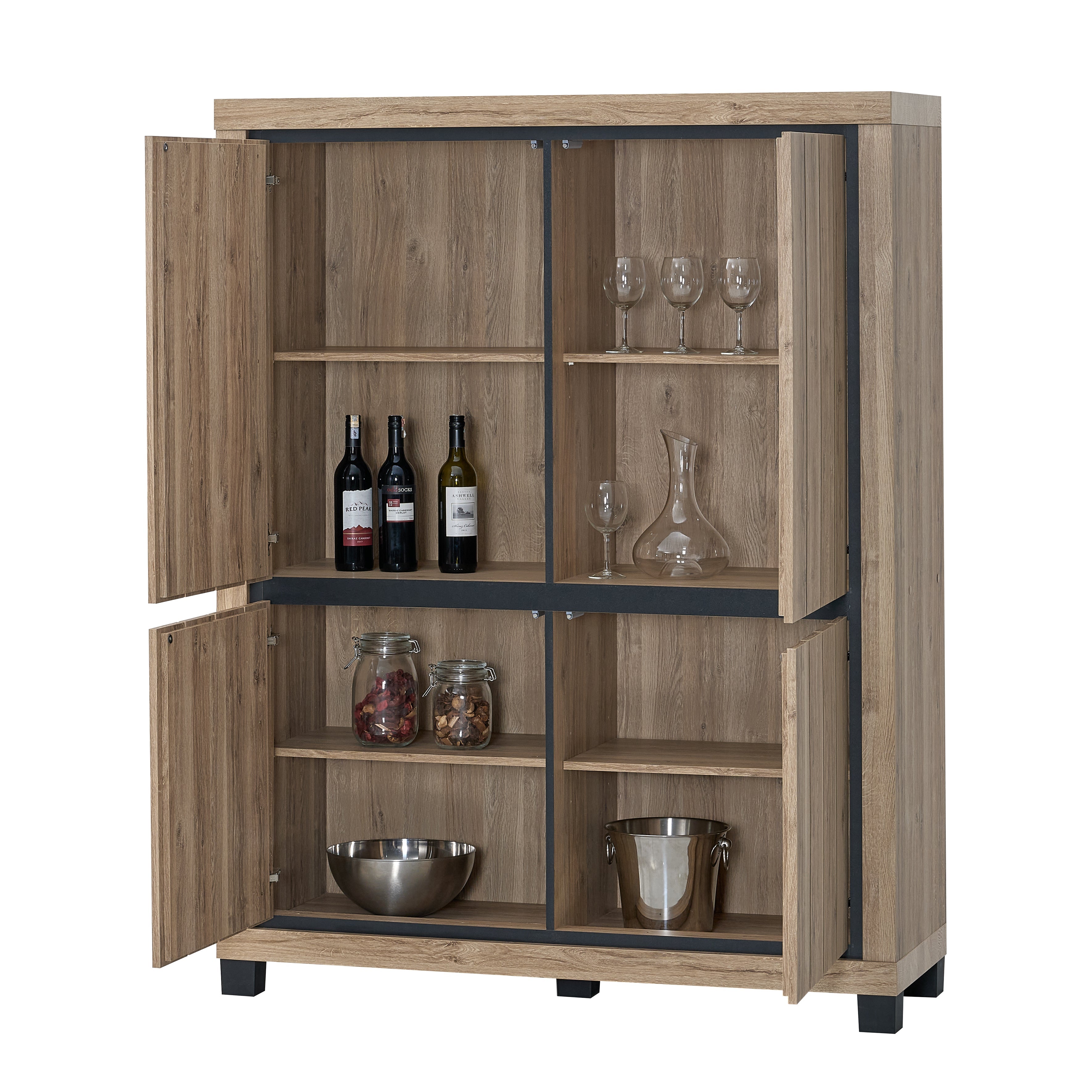 Bernard barkast 128 cm – industriële kast met opbergruimte