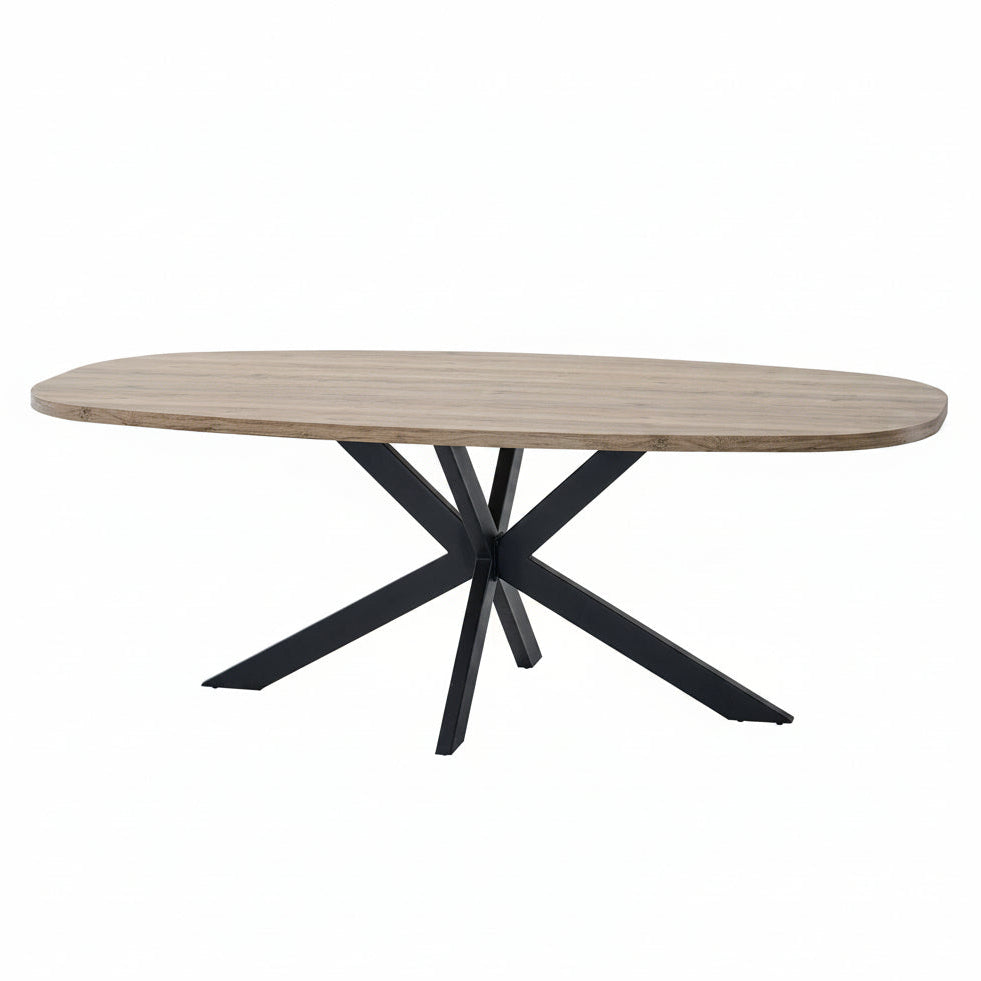 Bernard ovale eettafel 220 cm – Deens ovaal met stervoet