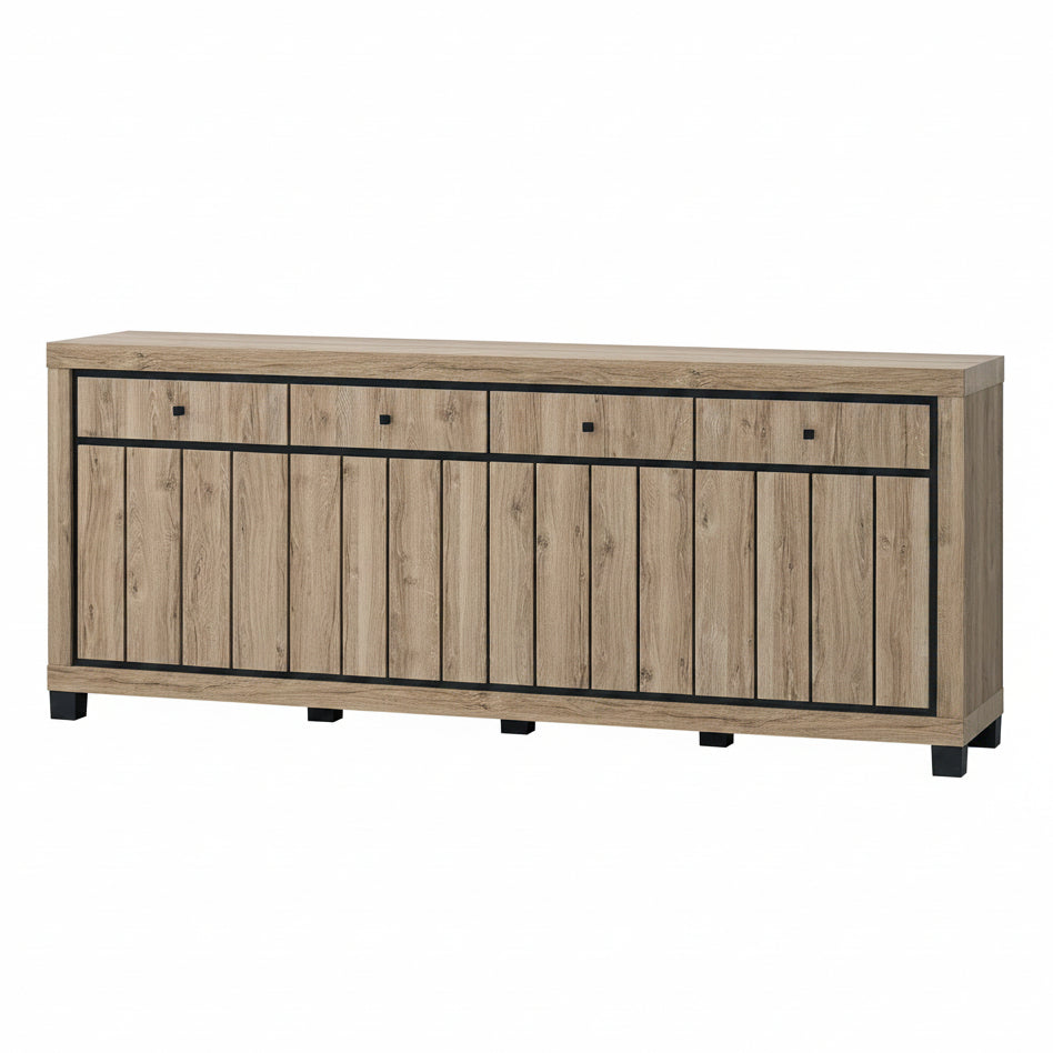 Bernard dressoir 224 cm – industrieel dressoir houtlook