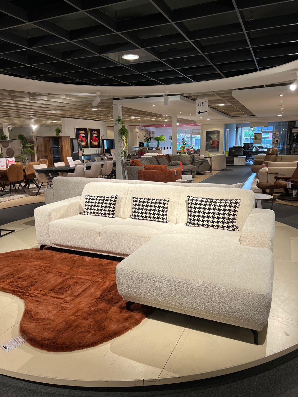 Hoeksalon Stam - Lichte bouclé