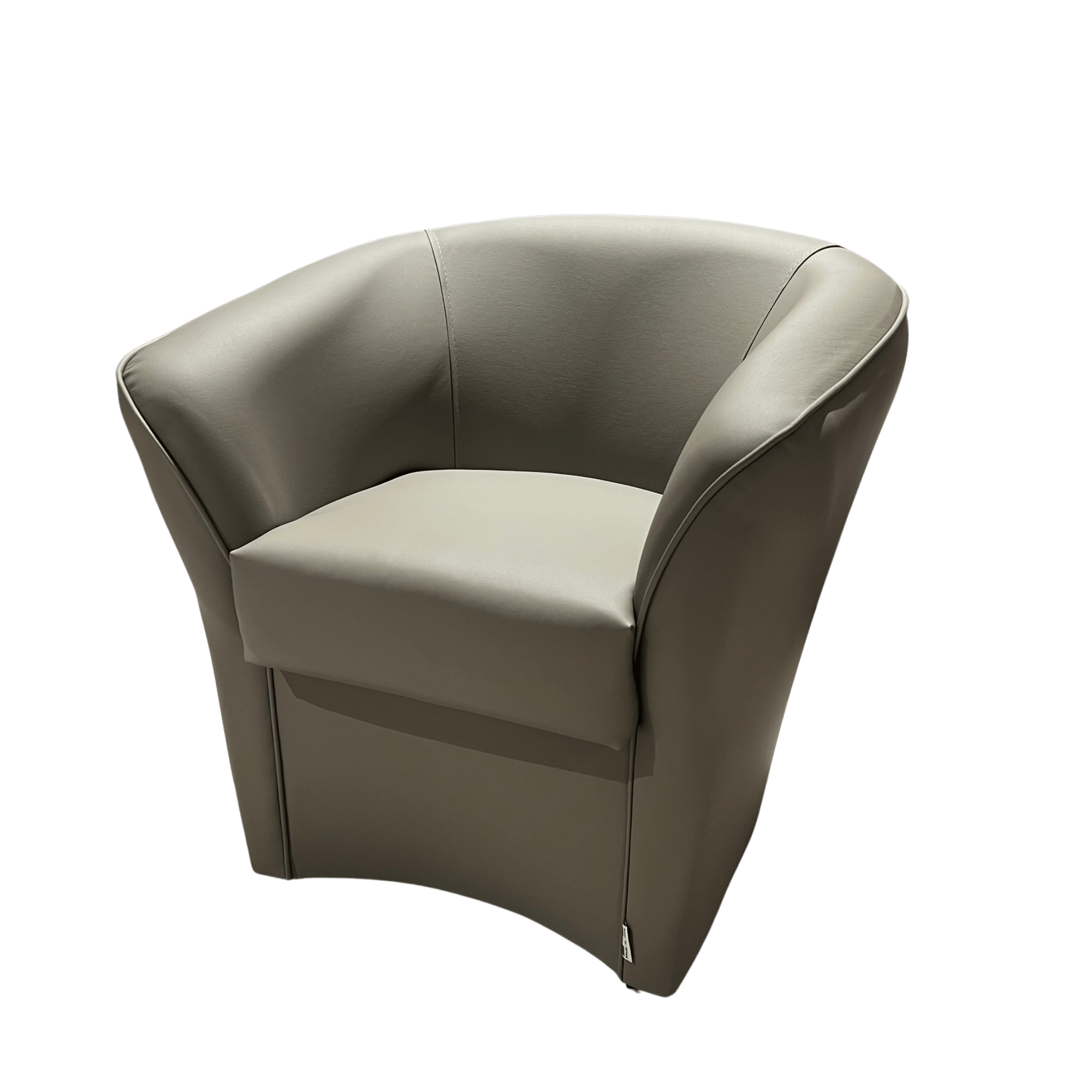 Clubzetel / Bijzetzetel leder - Lichtgrijs