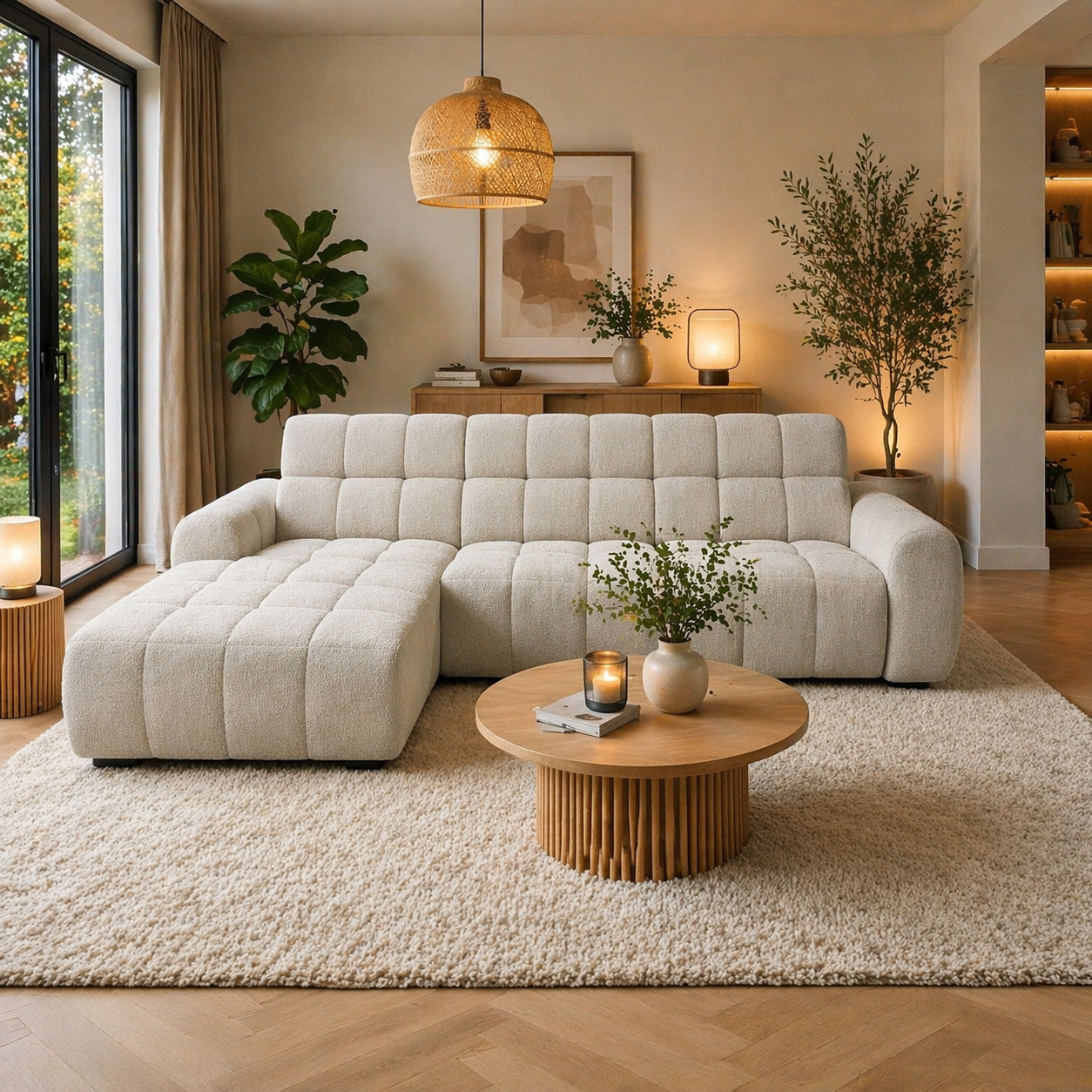 Hoeksalon Melanie met relax en USB – modern comfort met slimme functies