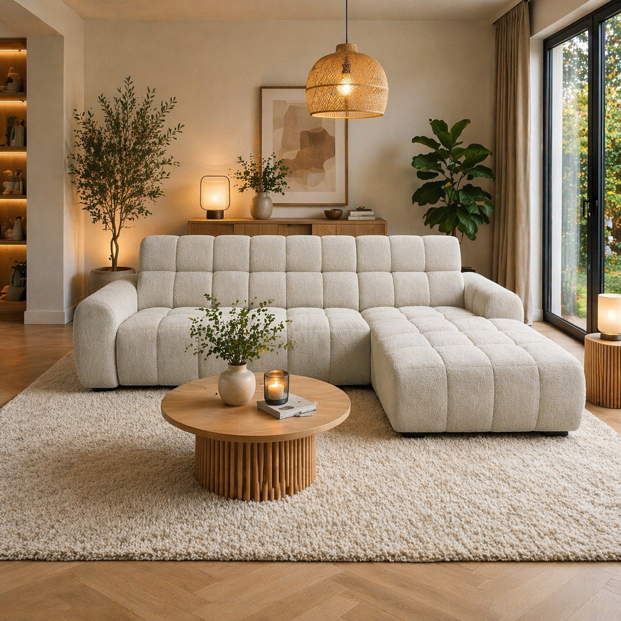 Hoeksalon Melanie met relax en USB – modern comfort met slimme functies