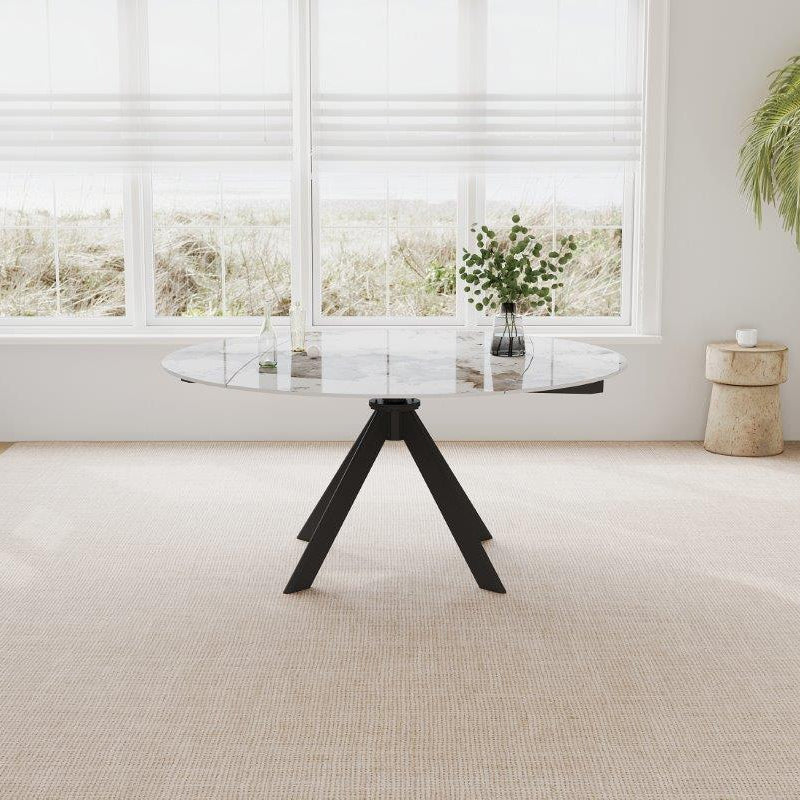 Ronde uitschuifbare keramische eettafel Palermo