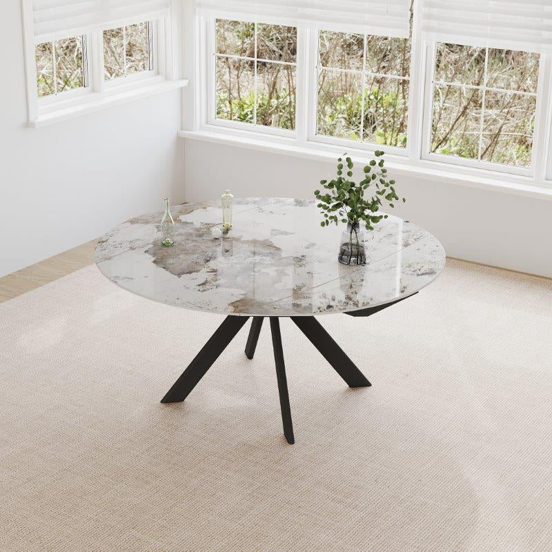 Ronde uitschuifbare keramische eettafel Palermo