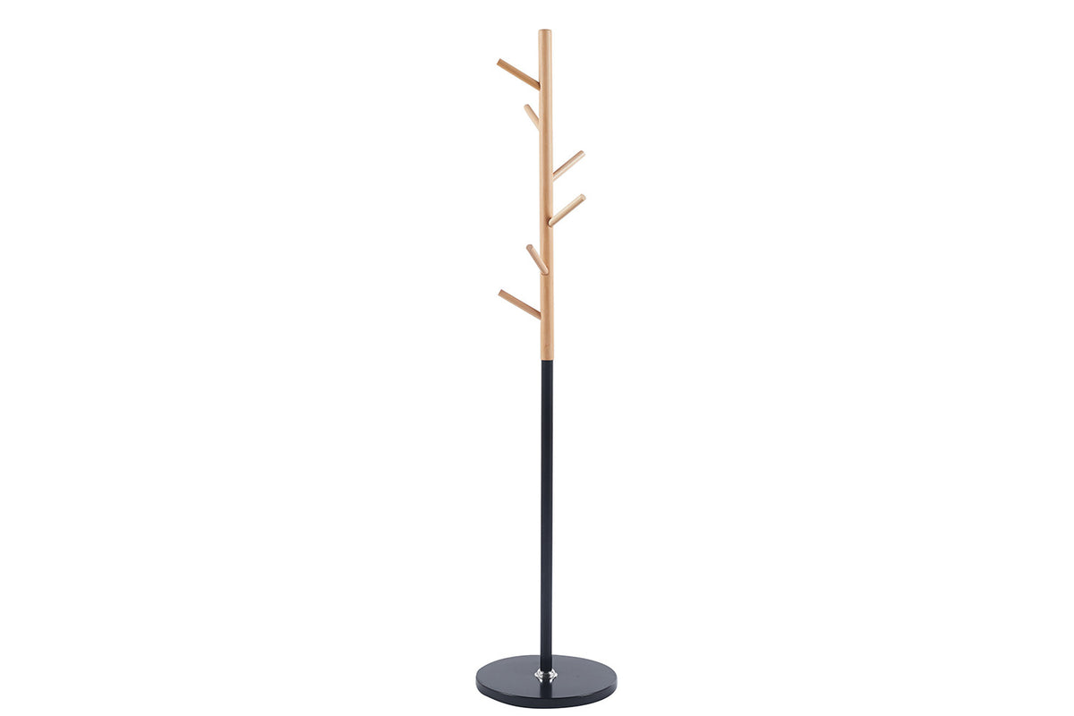 Kapstok 'Viola' Mat zwart – breedte 37 cm, diepte 37 cm en hoogte 172 cm – aanzicht 3