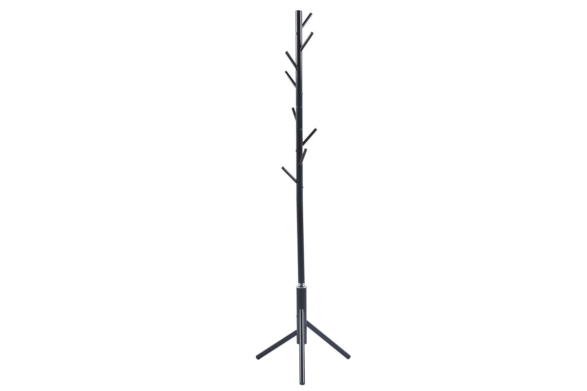Kapstok 'Kassie' Zwart – breedte 48 cm, diepte 48 cm en hoogte 174 cm – aanzicht 3
