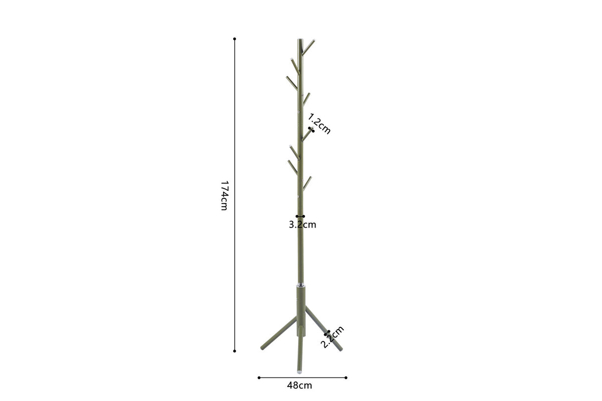 Kapstok 'Kassie' Groen – breedte 48 cm, diepte 48 cm en hoogte 174 cm – aanzicht 6