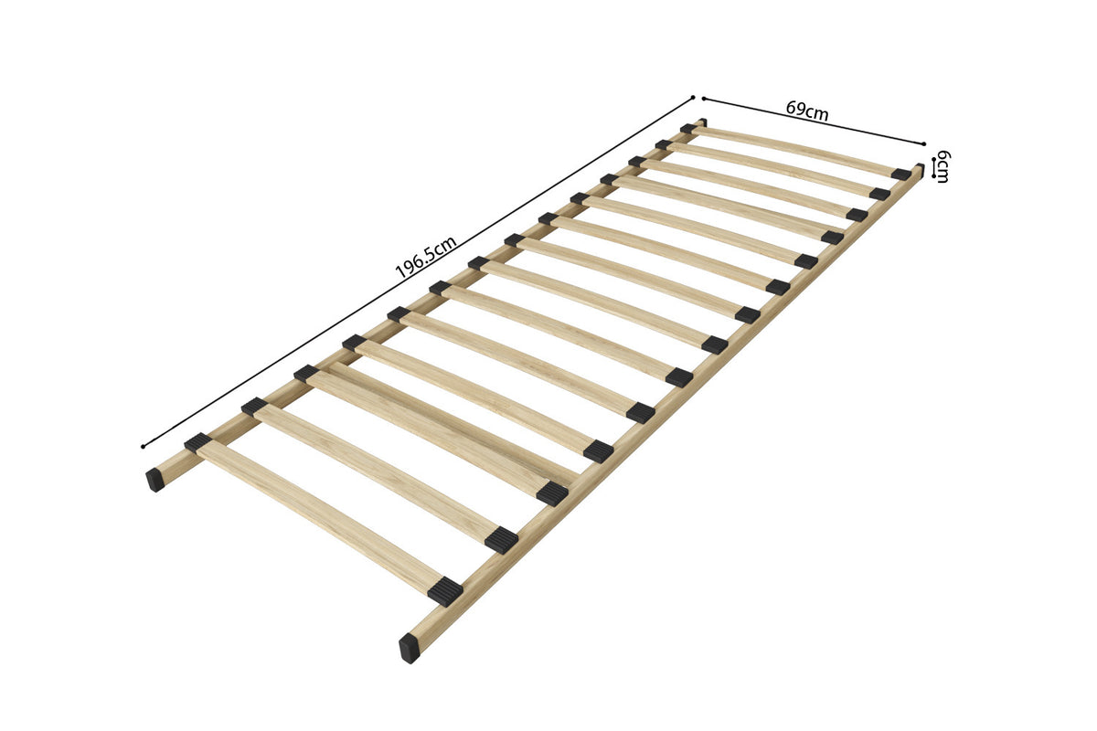 Lattenbodem 'Alpha' 70x200 – ligformaat: 70 x 200 cm. hoogte: 6 cm – aanzicht 5