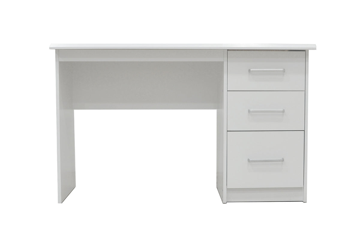 Bureau 'Mateo' 3 lades Wit – breedte 121 cm, diepte 60 cm en hoogte 75 cm – aanzicht 2