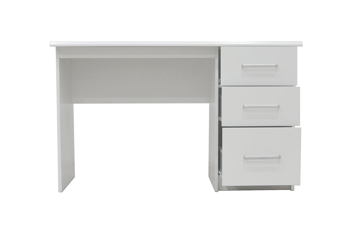 Bureau 'Mateo' 3 lades Wit – breedte 121 cm, diepte 60 cm en hoogte 75 cm – aanzicht 6