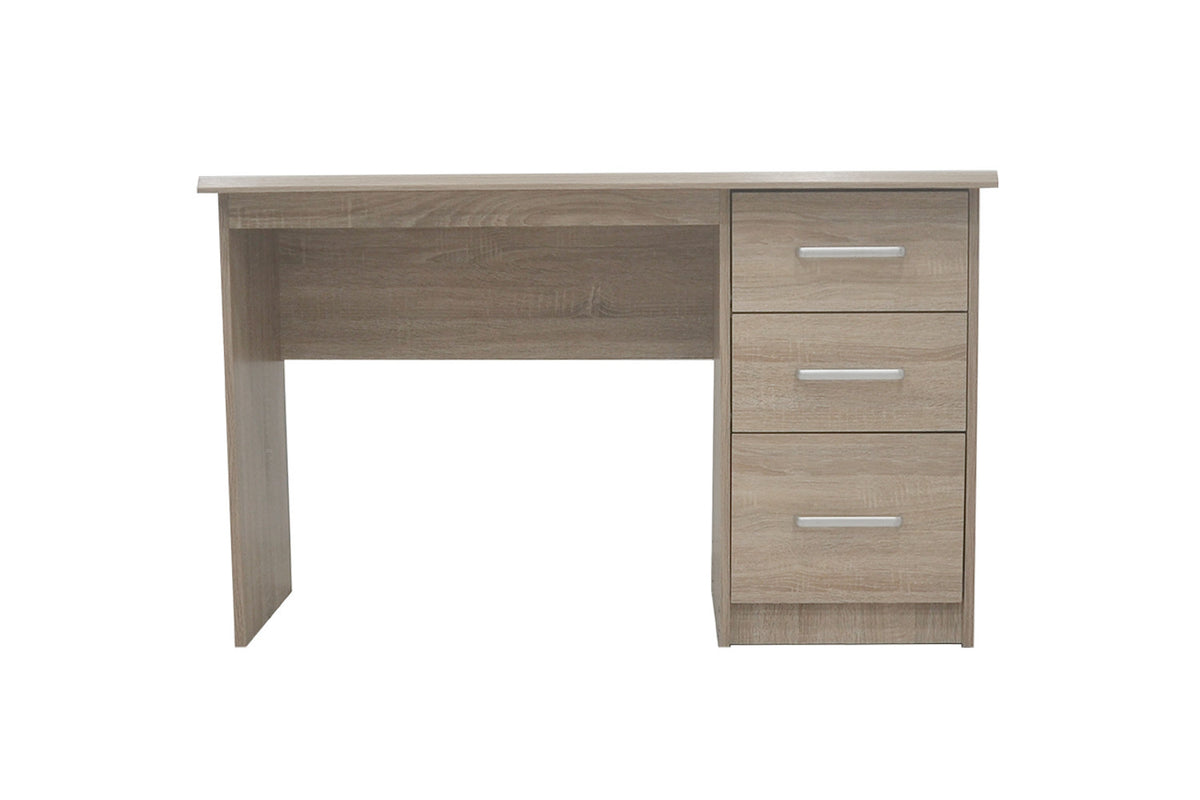 Bureau 'Mateo' 3 lades Sonoma – breedte 121 cm, diepte 60 cm en hoogte 75 cm – aanzicht 2