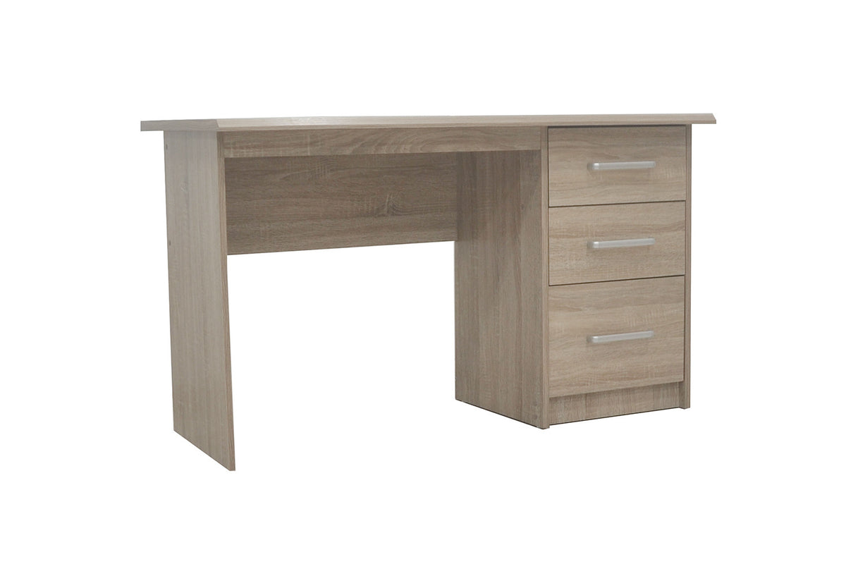 Bureau 'Mateo' 3 lades Sonoma – breedte 121 cm, diepte 60 cm en hoogte 75 cm – aanzicht 3