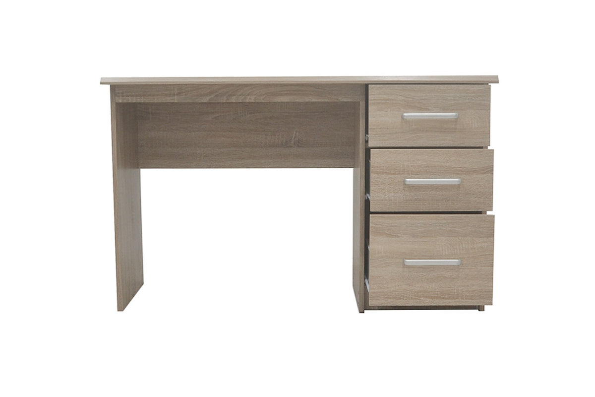 Bureau 'Mateo' 3 lades Sonoma – breedte 121 cm, diepte 60 cm en hoogte 75 cm – aanzicht 6