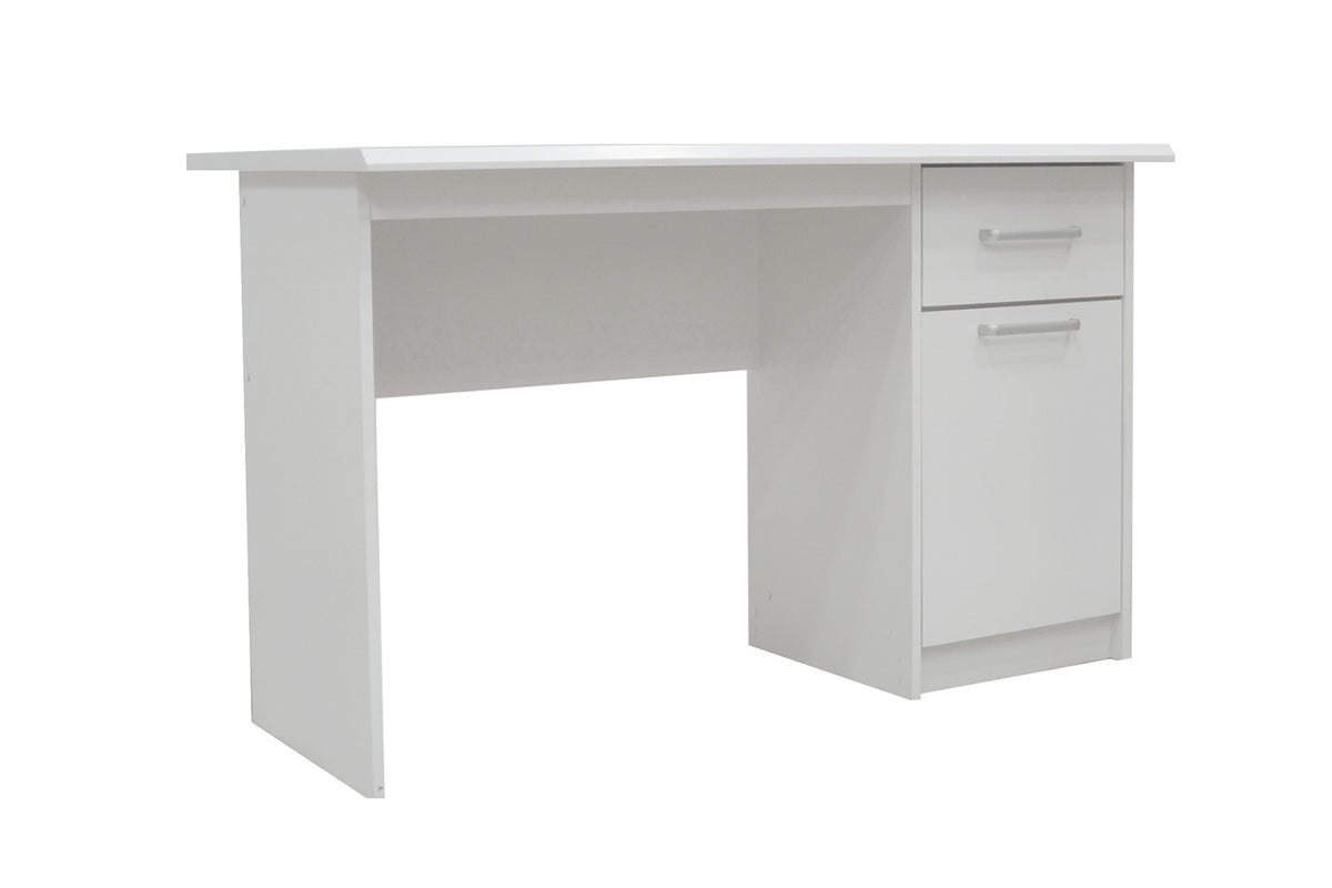 Bureau 'Milou' 1 lade 1 deur Wit – breedte 121 cm, diepte 60 cm en hoogte 75 cm – aanzicht 3