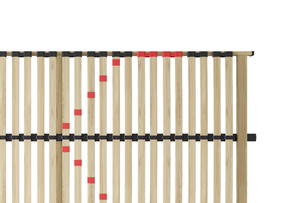 Lattenbodem 'Zittaro' 90x190 - KIT – ligformaat: 90 x 190 cm. hoogte: 7 cm – aanzicht 6