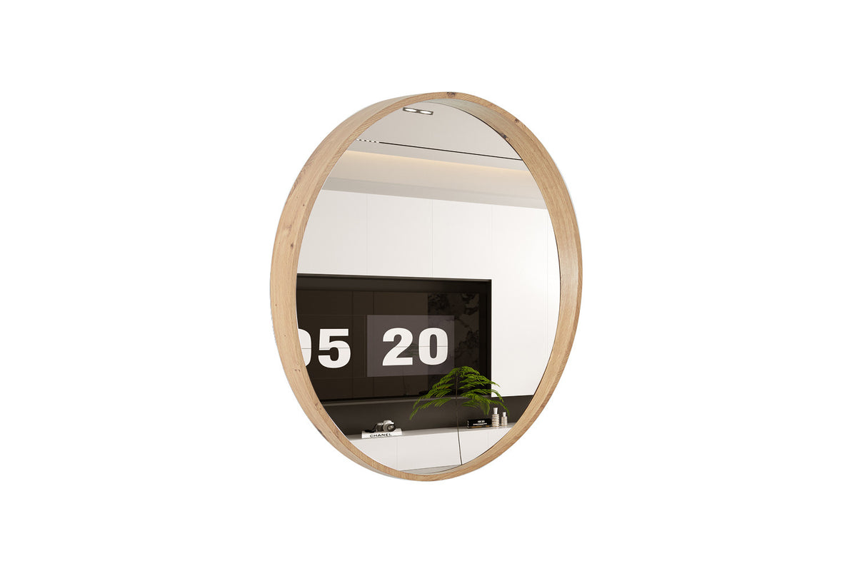 Spiegel 'Roxy' 80x80 Oude eik – breedte 80 cm en hoogte 80 cm – aanzicht 4