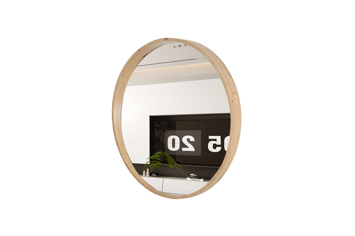 Spiegel 'Roxy' 80x80 Oude eik – breedte 80 cm en hoogte 80 cm – aanzicht 5