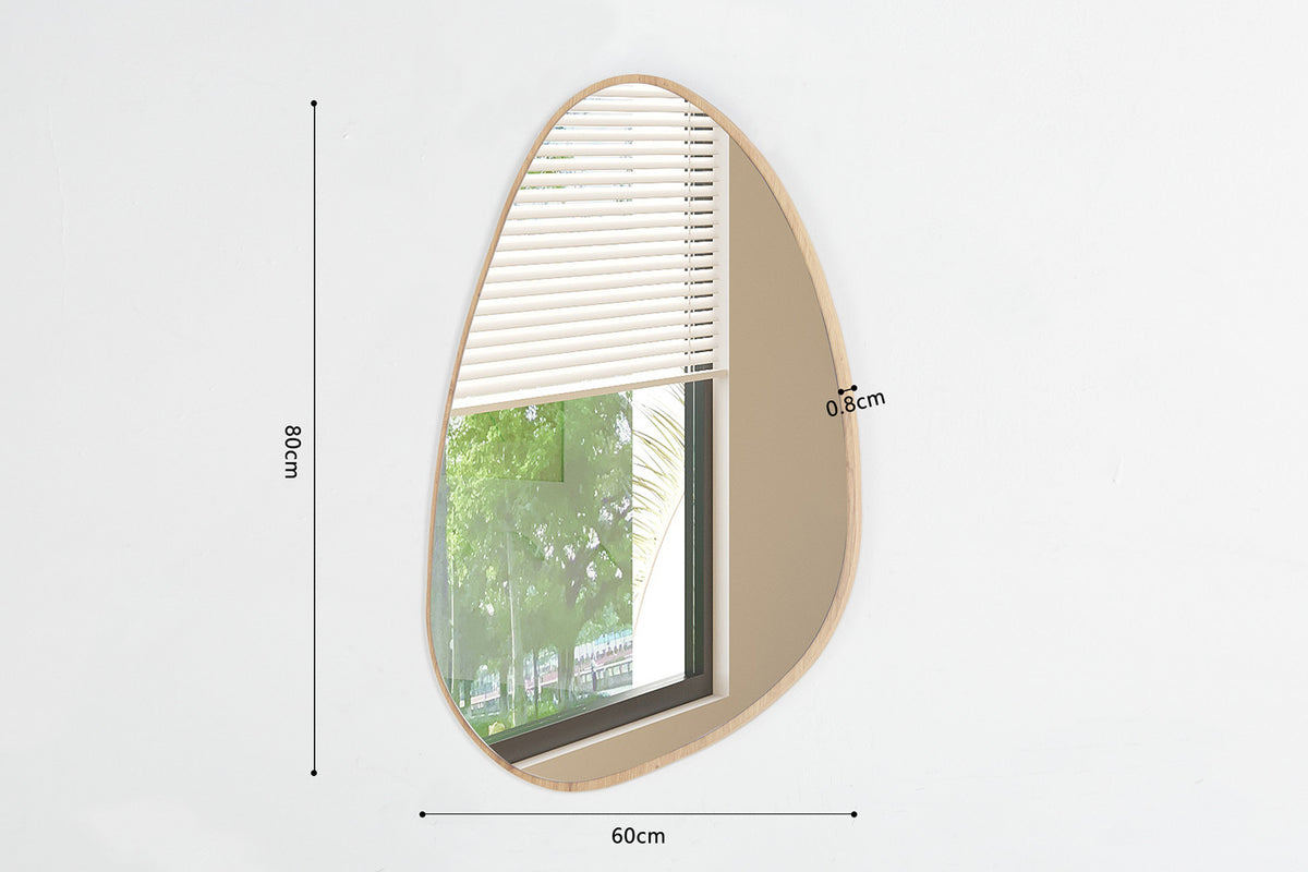 Spiegel 'Roza' 80x60 Oude eik – breedte 60 cm en hoogte 80 cm – aanzicht 6