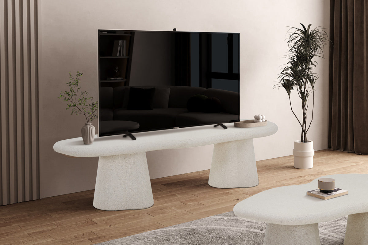 Tv-meubel 'Faro' 160 cm Organisch Cement - afbeelding 2