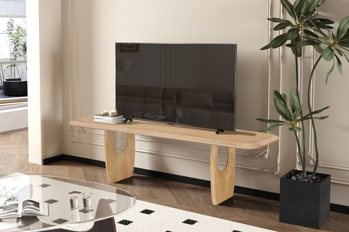 NEW - TV meubel 'Braga' Mango hout Amandel - afbeelding 2