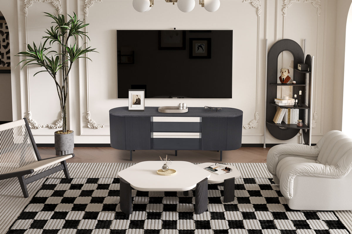 TV meubel 'Lagos' 160 cm Decor Donkerbruin - afbeelding 2