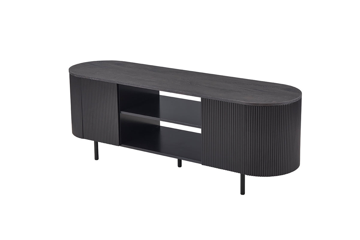 TV meubel 'Lagos' 160 cm Decor Donkerbruin – breedte 160 cm, diepte 45 cm en hoogte 57.5 cm – aanzicht 4