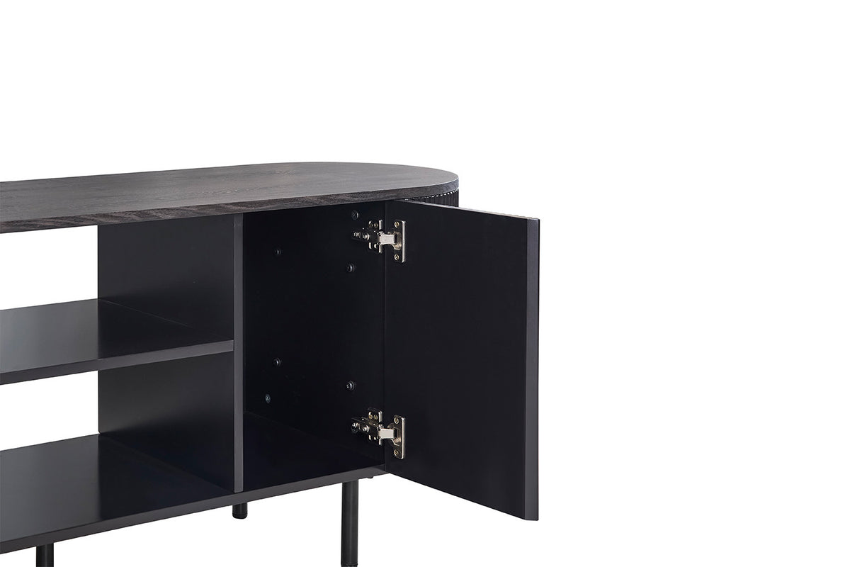 TV meubel 'Lagos' 160 cm Decor Donkerbruin – breedte 160 cm, diepte 45 cm en hoogte 57.5 cm – aanzicht 5