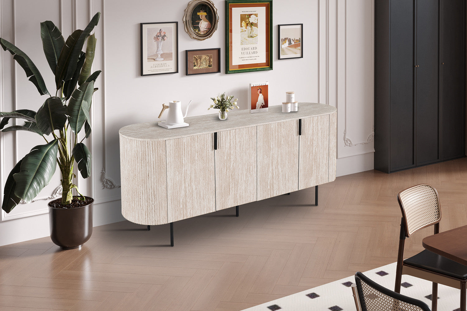 Dressoir 'Lagos' 200 cm Decor Travertin Beige - afbeelding 2