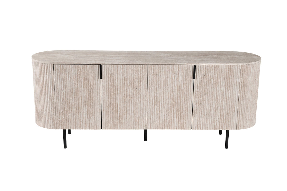 Dressoir 'Lagos' 200 cm Decor Travertin Beige – breedte 200 cm, diepte 45 cm en hoogte 80 cm – aanzicht 3