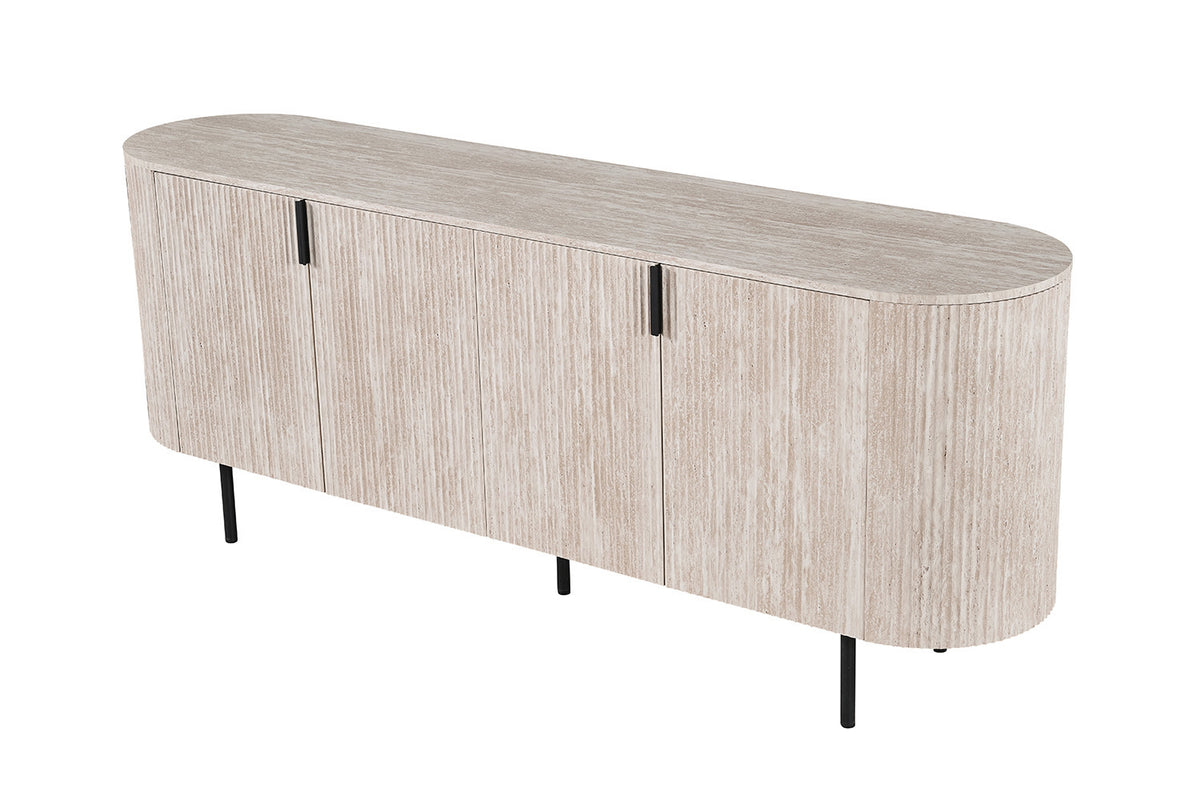 Dressoir 'Lagos' 200 cm Decor Travertin Beige – breedte 200 cm, diepte 45 cm en hoogte 80 cm – aanzicht 4