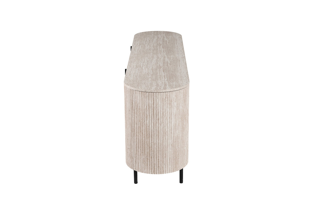 Dressoir 'Lagos' 200 cm Decor Travertin Beige – breedte 200 cm, diepte 45 cm en hoogte 80 cm – aanzicht 5