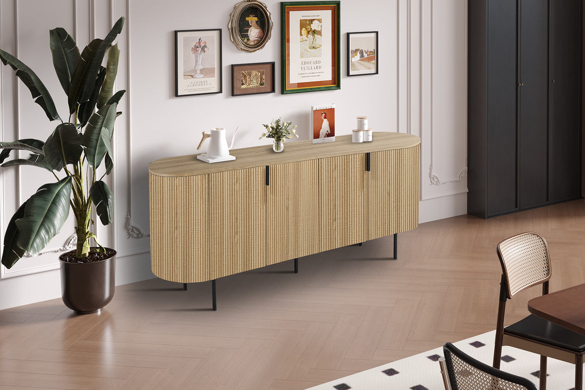 Dressoir 'Lagos' 200 cm Decor Eik Naturel – breedte 200 cm, diepte 45 cm en hoogte 80 cm – aanzicht 2