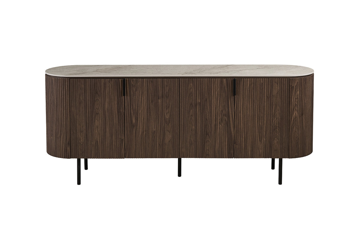 Dressoir 'Vigo' 200 cm Decor Donkere Eik Beige – breedte 200 cm, diepte 45 cm en hoogte 82 cm – aanzicht 4