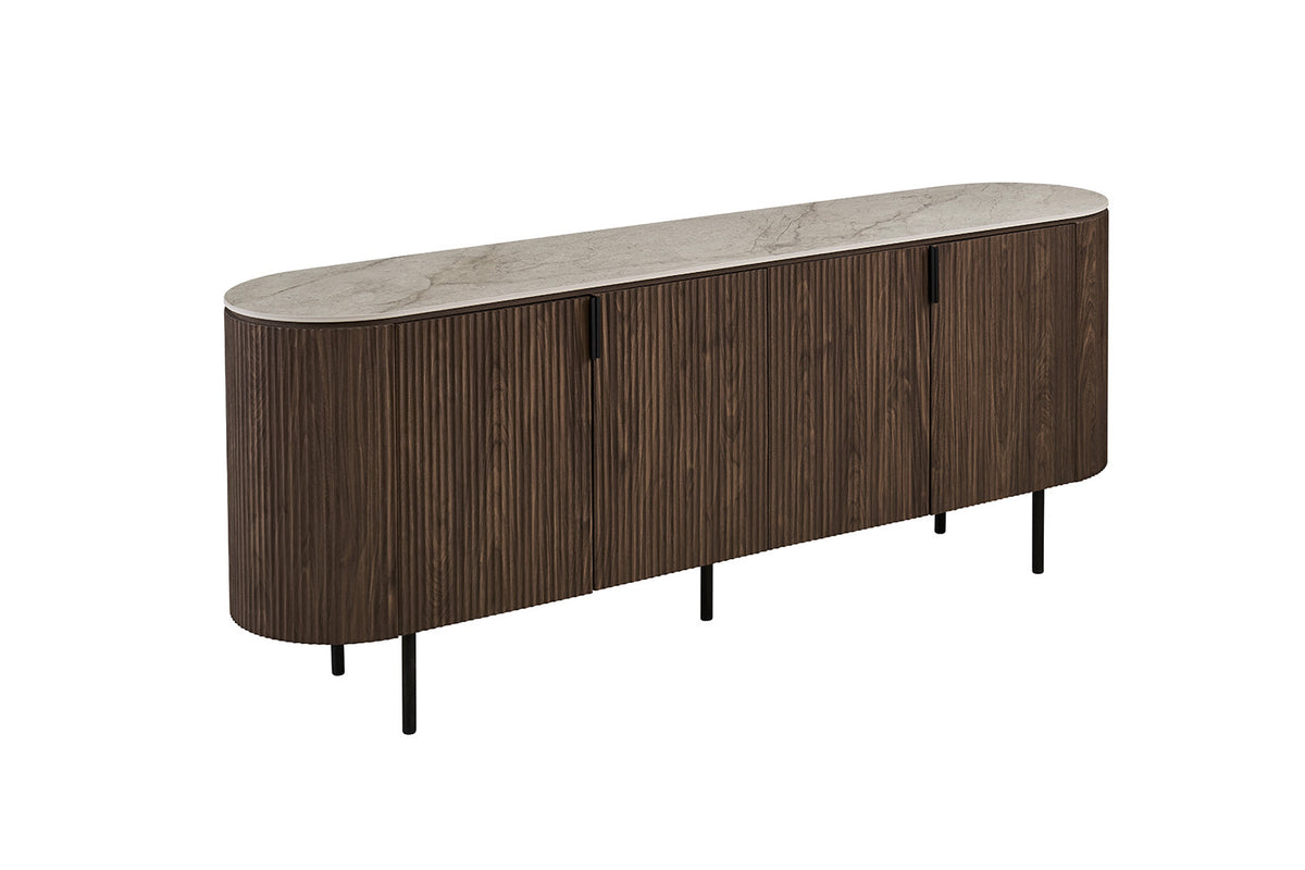 Dressoir 'Vigo' 200 cm Decor Donkere Eik Beige – breedte 200 cm, diepte 45 cm en hoogte 82 cm – aanzicht 5