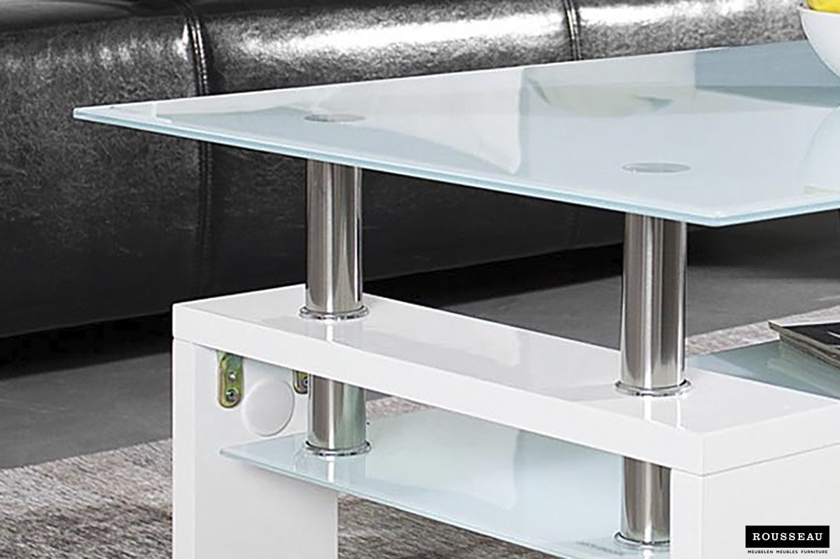 Salontafel 'Alana' Hoogglans wit - afbeelding 2
