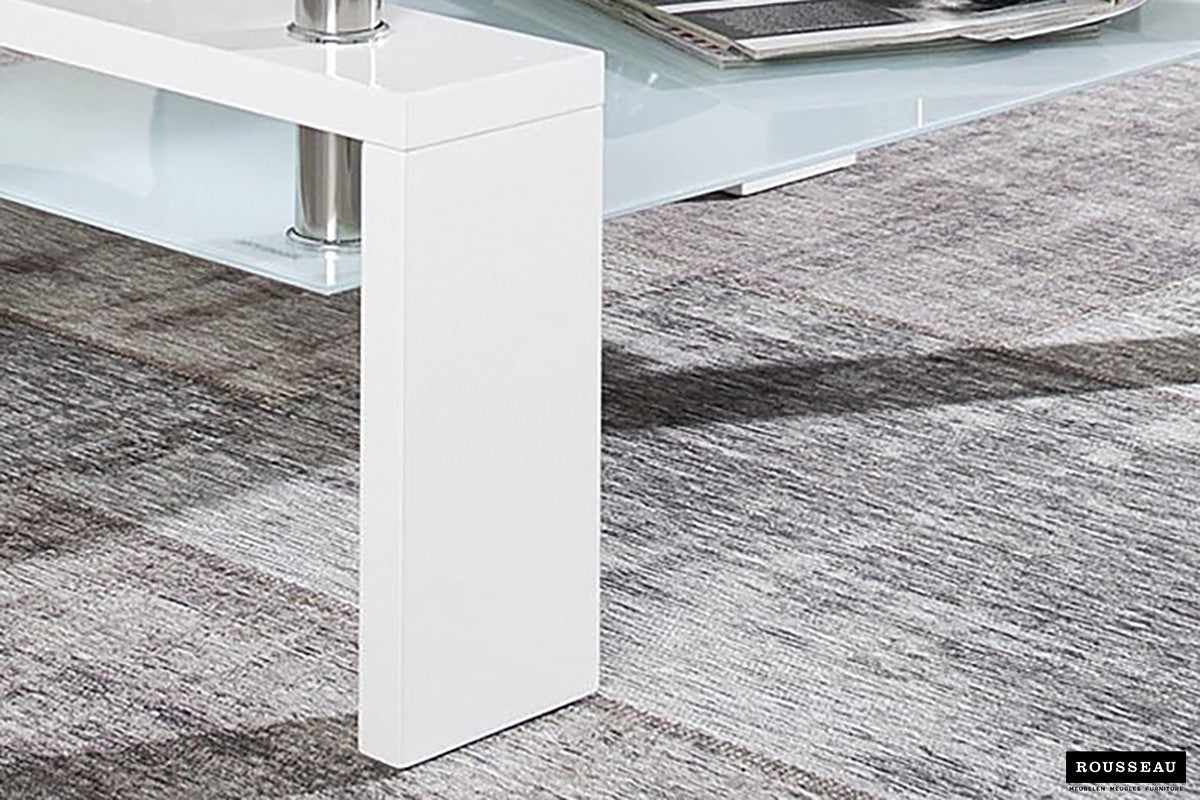 Salontafel 'Alana' Hoogglans wit – breedte 100 cm, diepte 60 cm en hoogte 45 cm – aanzicht 3