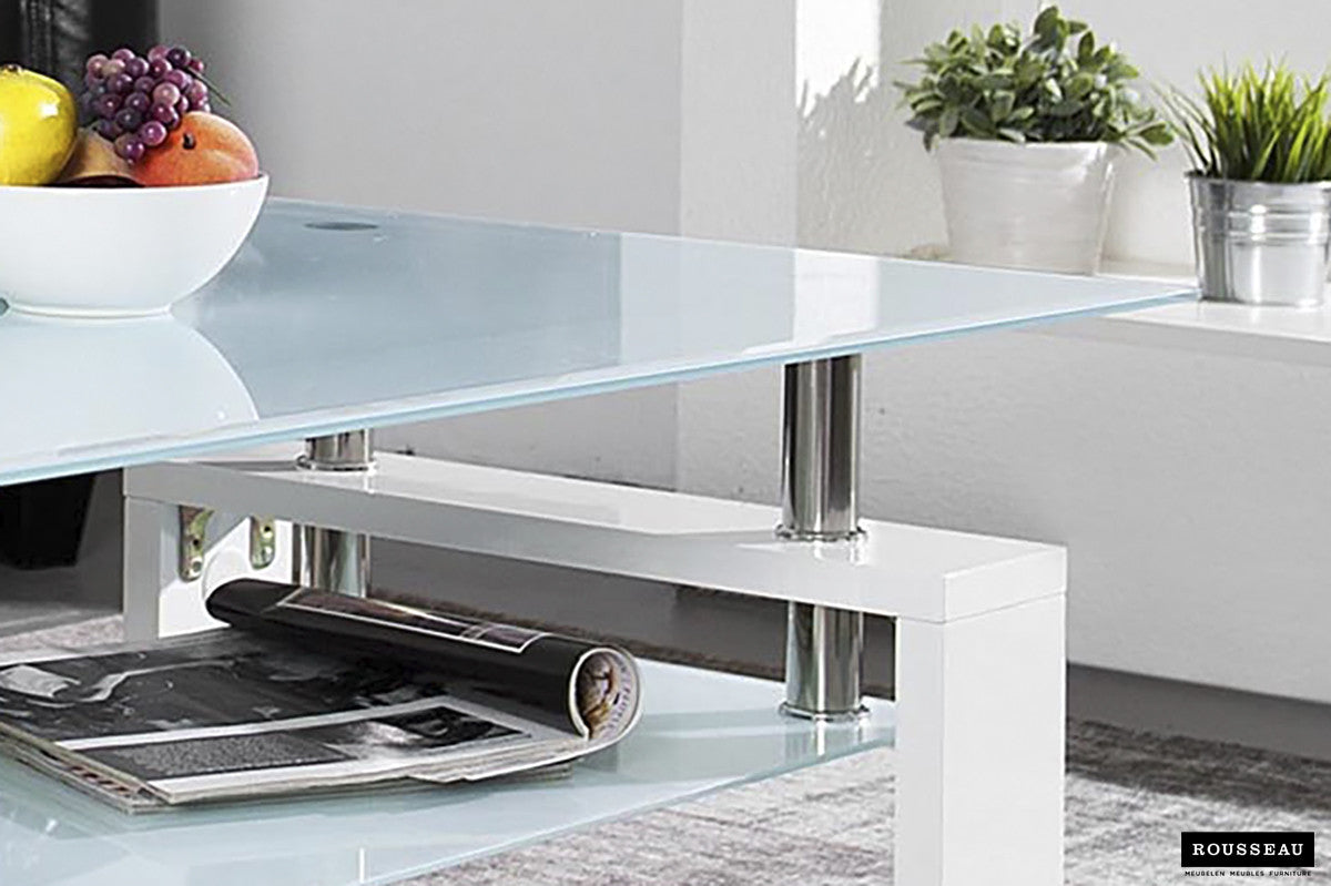Salontafel 'Alana' Hoogglans wit – breedte 100 cm, diepte 60 cm en hoogte 45 cm – aanzicht 4